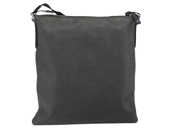 Bulgari BVLGARI Schultertasche aus PVC-Leder Grau Silber Authentisch 170273 Braun - Ansicht 2