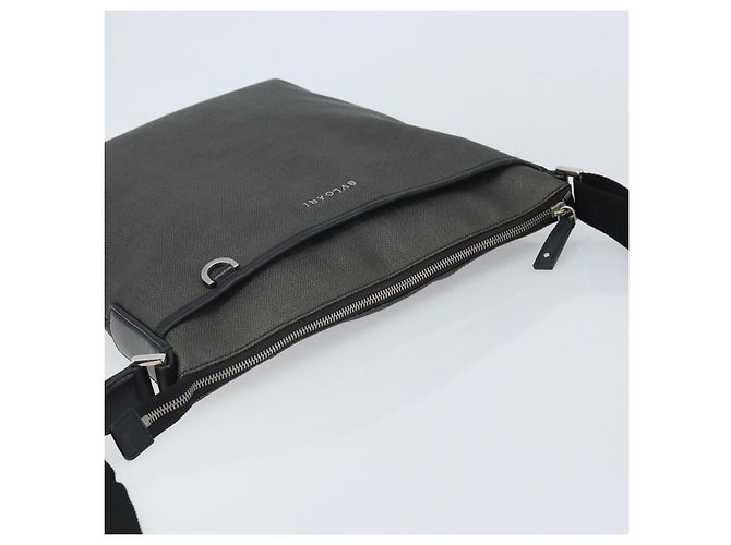 Bulgari BVLGARI Schultertasche aus PVC-Leder Grau Silber Authentisch 170273 Braun - Ansicht 6