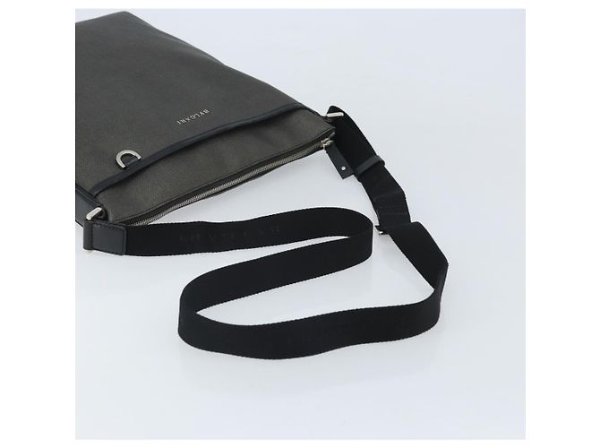 Bulgari BVLGARI Schultertasche aus PVC-Leder Grau Silber Authentisch 170273 Braun - Ansicht 7