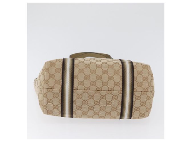 Gucci Borsa Tote GG in Canvas Beige Oro 137396 Auth fm5086 D'oro - vista 10