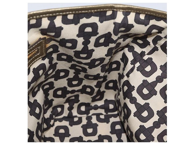 Gucci Borsa Tote GG in Canvas Beige Oro 137396 Auth fm5086 D'oro - vista 18