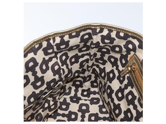 Gucci Borsa Tote GG in Canvas Beige Oro 137396 Auth fm5086 D'oro - vista 19