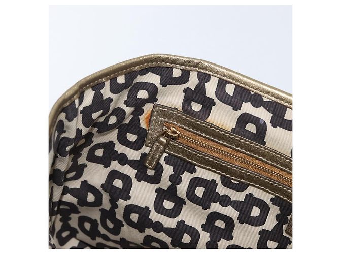 Gucci Borsa Tote GG in Canvas Beige Oro 137396 Auth fm5086 D'oro - vista 20