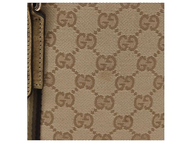 Gucci Borsa Tote GG in Canvas Beige Oro 137396 Auth fm5086 D'oro - vista 4