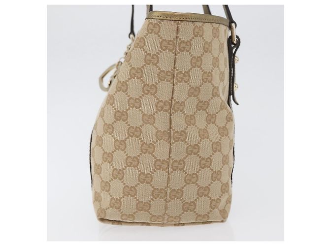 Gucci Borsa Tote GG in Canvas Beige Oro 137396 Auth fm5086 D'oro - vista 5