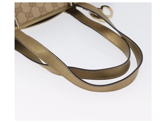 Gucci Borsa Tote GG in Canvas Beige Oro 137396 Auth fm5086 D'oro - vista 8