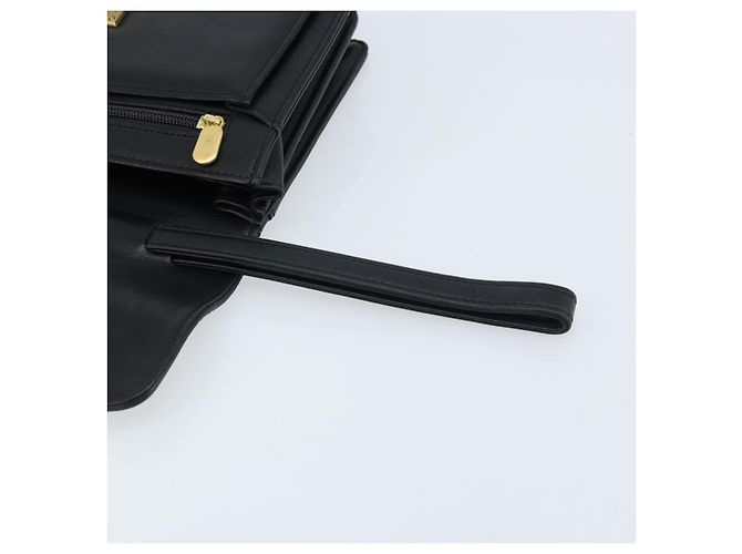 Clutch BAG BALENCIAGA in pelle nera e oro Auth 172150 Nero D'oro - vista 10