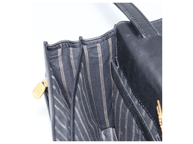 Clutch BAG BALENCIAGA in pelle nera e oro Auth 172150 Nero D'oro - vista 19