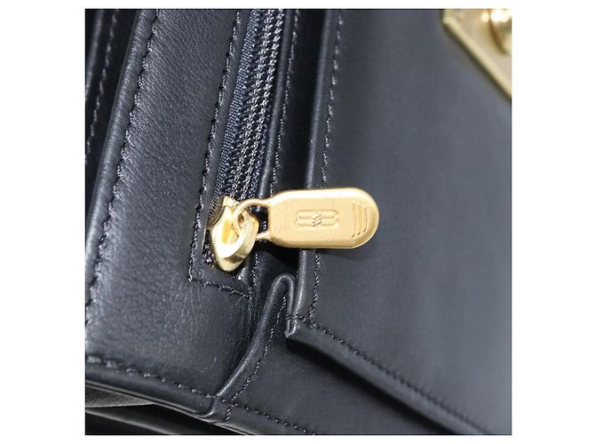 Clutch BAG BALENCIAGA in pelle nera e oro Auth 172150 Nero D'oro - vista 22