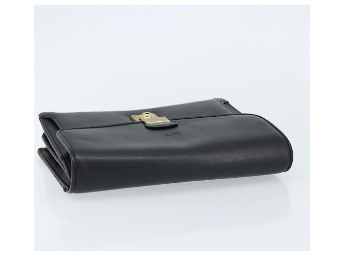 Clutch BAG BALENCIAGA in pelle nera e oro Auth 172150 Nero D'oro - vista 5