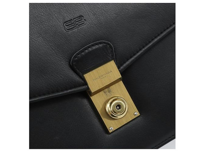 Clutch BAG BALENCIAGA in pelle nera e oro Auth 172150 Nero D'oro - vista 8