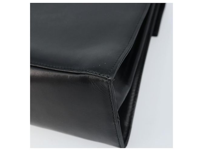 Bolso de mano Gancini de cuero negro y dorado Auth 173237 de Salvatore Ferragamo - vista 16