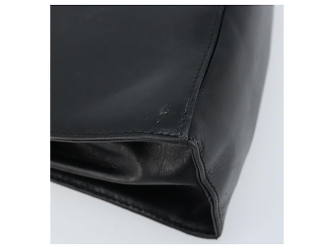 Bolso de mano Gancini de cuero negro y dorado Auth 173237 de Salvatore Ferragamo - vista 17