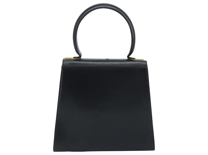 Bolso de mano Gancini de cuero negro y dorado Auth 173237 de Salvatore Ferragamo - vista 2