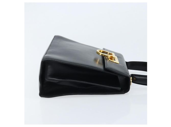 Bolso de mano Gancini de cuero negro y dorado Auth 173237 de Salvatore Ferragamo - vista 3