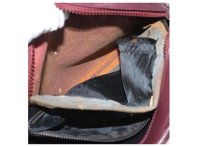Céline Borsa a Spalla in Tela Macadam CELINE in Pelle Dorata Bordeaux Auth 172287 D'oro Bordò - vista 11