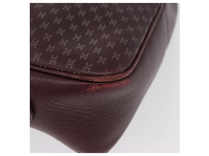 Céline Borsa a Spalla in Tela Macadam CELINE in Pelle Dorata Bordeaux Auth 172287 D'oro Bordò - vista 16