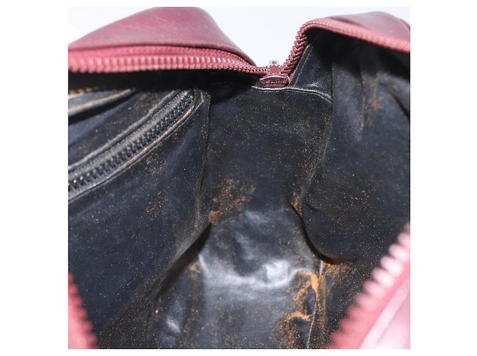 Céline Borsa a Spalla in Tela Macadam CELINE in Pelle Dorata Bordeaux Auth 172287 D'oro Bordò - vista 20