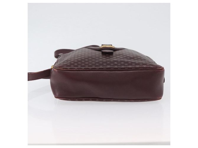 Céline Borsa a Spalla in Tela Macadam CELINE in Pelle Dorata Bordeaux Auth 172287 D'oro Bordò - vista 5