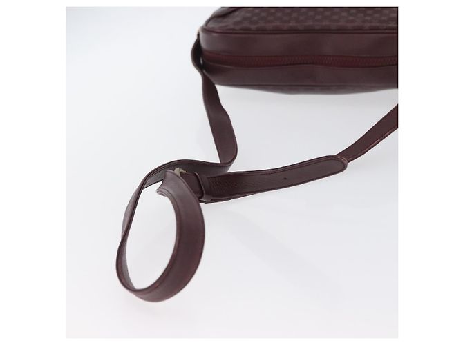Céline Borsa a Spalla in Tela Macadam CELINE in Pelle Dorata Bordeaux Auth 172287 D'oro Bordò - vista 7