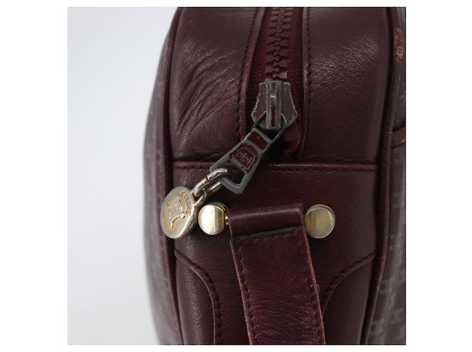 Céline Borsa a Spalla in Tela Macadam CELINE in Pelle Dorata Bordeaux Auth 172287 D'oro Bordò - vista 9