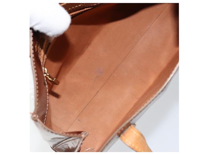 LOUIS VUITTON Borsa a Mano Monogram Vernis Reade PM Bronzo M91146 LV Auth ep13394 - vista 10