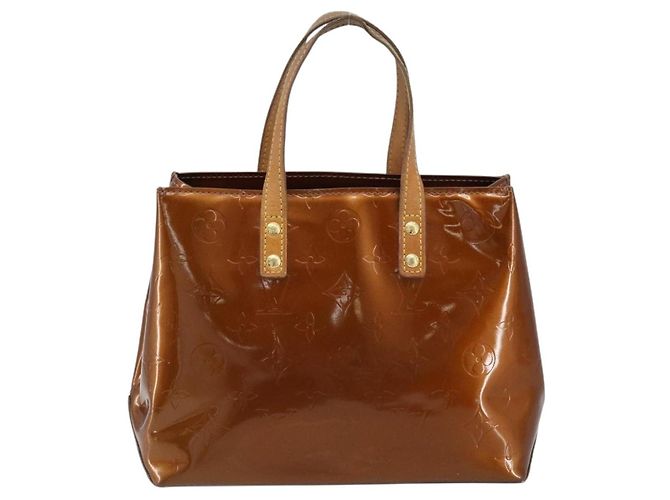 LOUIS VUITTON Borsa a Mano Monogram Vernis Reade PM Bronzo M91146 LV Auth ep13394 - vista 13