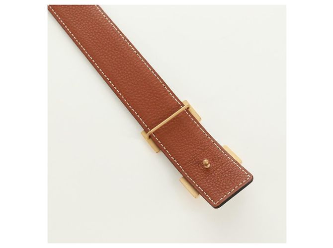 Hermès Cinturón reversible Constance H HERMES Cinturón de cuero 33,1" Negro Marrón Auth 171198V Castaño - vista 12