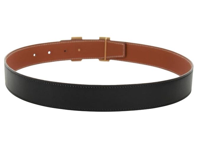 Hermès Cinturón reversible Constance H HERMES Cinturón de cuero 33,1" Negro Marrón Auth 171198V Castaño - vista 2