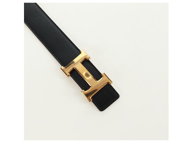 Hermès Cinturón reversible Constance H HERMES Cinturón de cuero 33,1" Negro Marrón Auth 171198V Castaño - vista 9