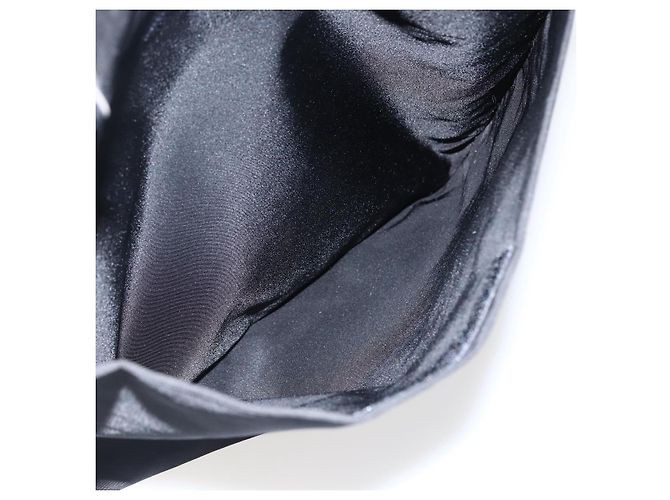 Borsa Tote PRADA in nylon e pelle nera Auth 173605 Nero - vista 26