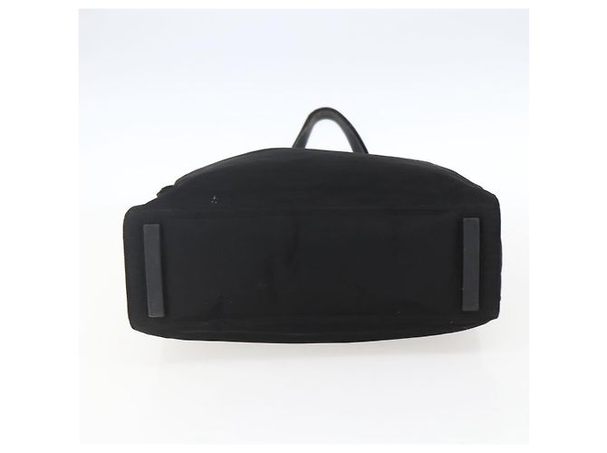 Borsa Tote PRADA in nylon e pelle nera Auth 173605 Nero - vista 5
