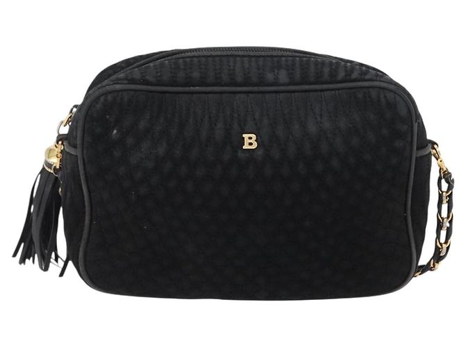 BALLY Borsa a Spalla con Catena in Camoscio Nero Oro Auth bs33547 D'oro - vista 13