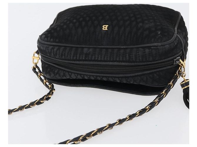 BALLY Borsa a Spalla con Catena in Camoscio Nero Oro Auth bs33547 D'oro - vista 7
