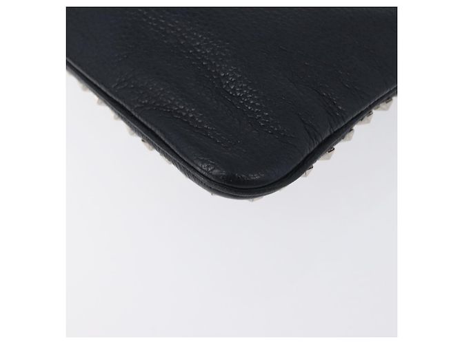 Pochette in pelle nera e argento Jimmy Choo Auth bs33457 Nero - vista 16