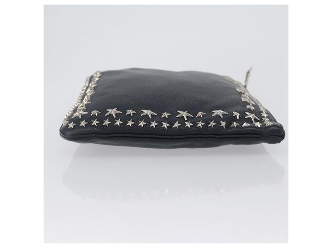 Pochette in pelle nera e argento Jimmy Choo Auth bs33457 Nero - vista 3