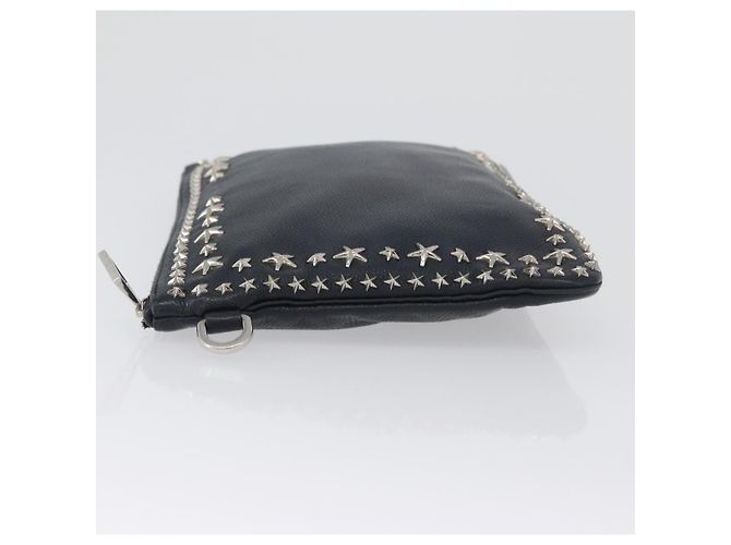 Pochette in pelle nera e argento Jimmy Choo Auth bs33457 Nero - vista 4