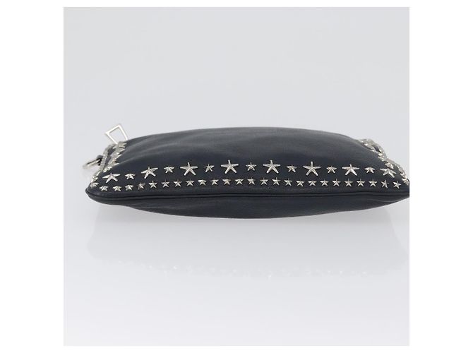 Pochette in pelle nera e argento Jimmy Choo Auth bs33457 Nero - vista 6