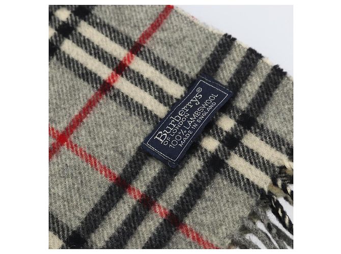 Burberrys Nova Check Schal aus Wolle grau Auth am10751 Braun - Ansicht 5