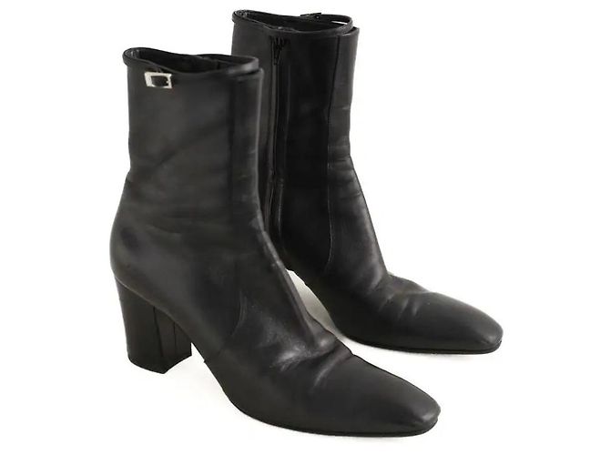 Saint Laurent Botas de cuero negro - vista 3