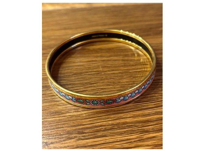 Hermès Emaille Armreif Pink Blau Golden Grün - Ansicht 2