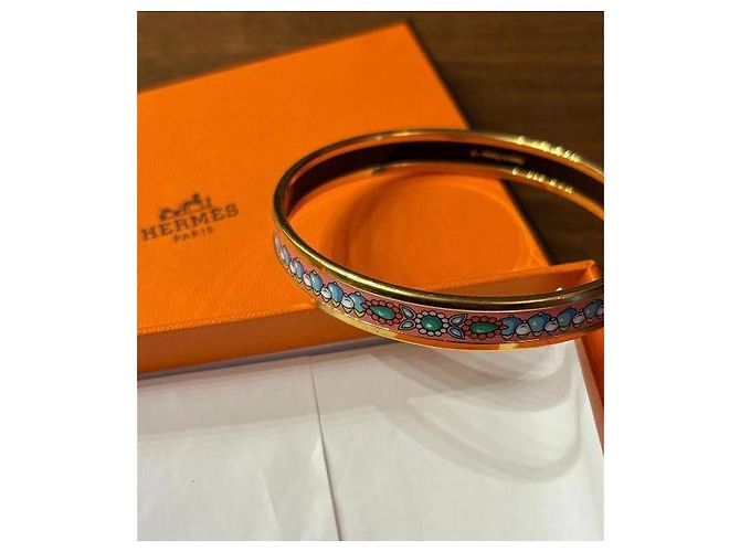 Hermès Emaille Armreif Pink Blau Golden Grün - Ansicht 7
