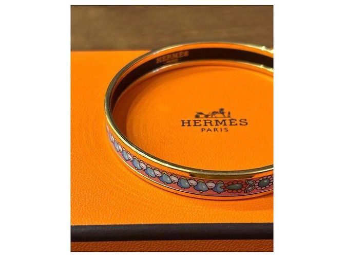 Hermès Emaille Armreif Pink Blau Golden Grün - Ansicht 9