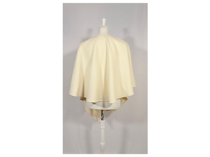 Autre Marque Kurzer geknoteter cremefarbener Poncho Roh - Ansicht 6