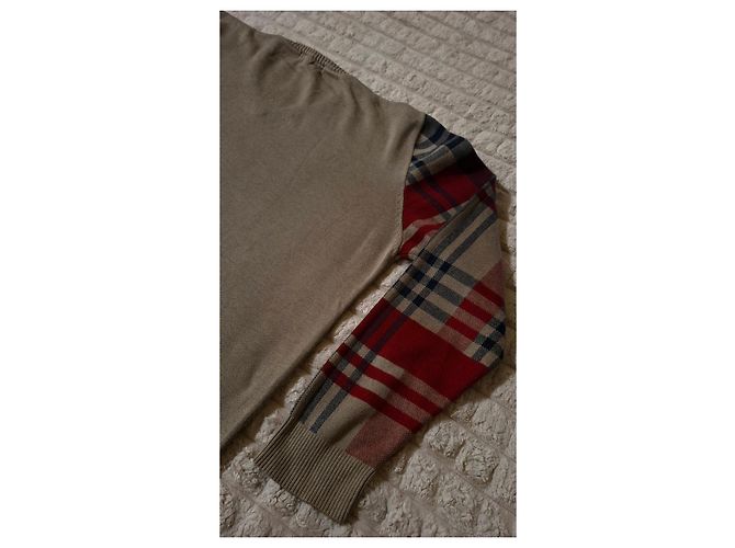 Burberry London Pullover mit karierten Ärmeln Mehrfarben Beige - Ansicht 12
