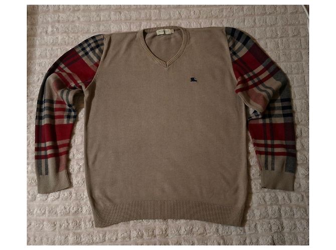 Burberry London Pullover mit karierten Ärmeln Mehrfarben Beige - Ansicht 6