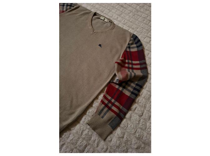 Burberry London Pullover mit karierten Ärmeln Mehrfarben Beige - Ansicht 7