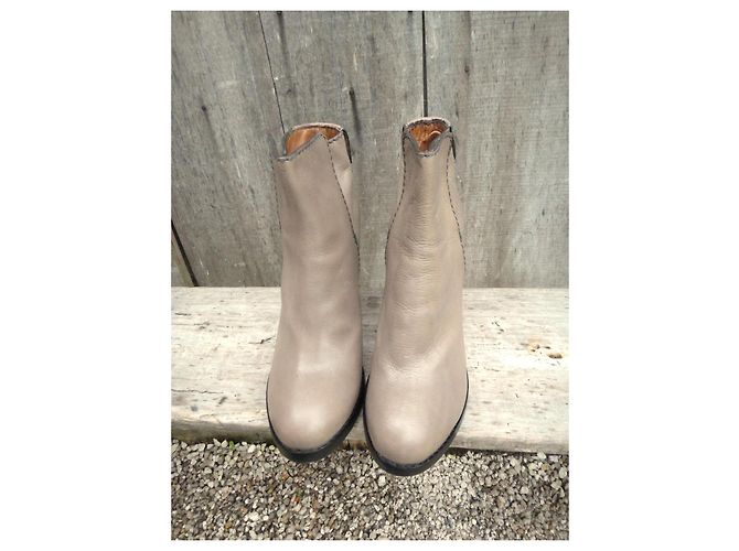 Botines Chloé de cuero gris - vista 4