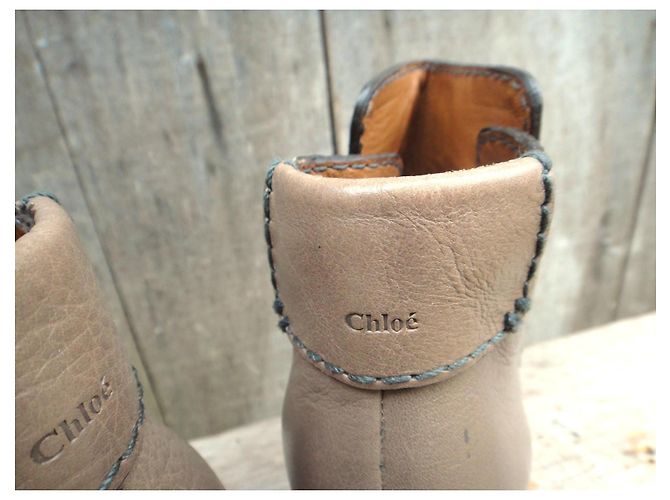 Botines Chloé de cuero gris - vista 7