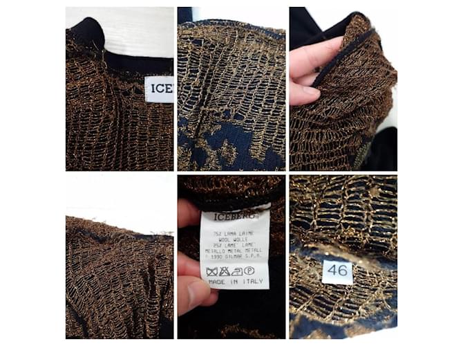 Iceberg langer Wollcardigan Braun Schwarz - Ansicht 10